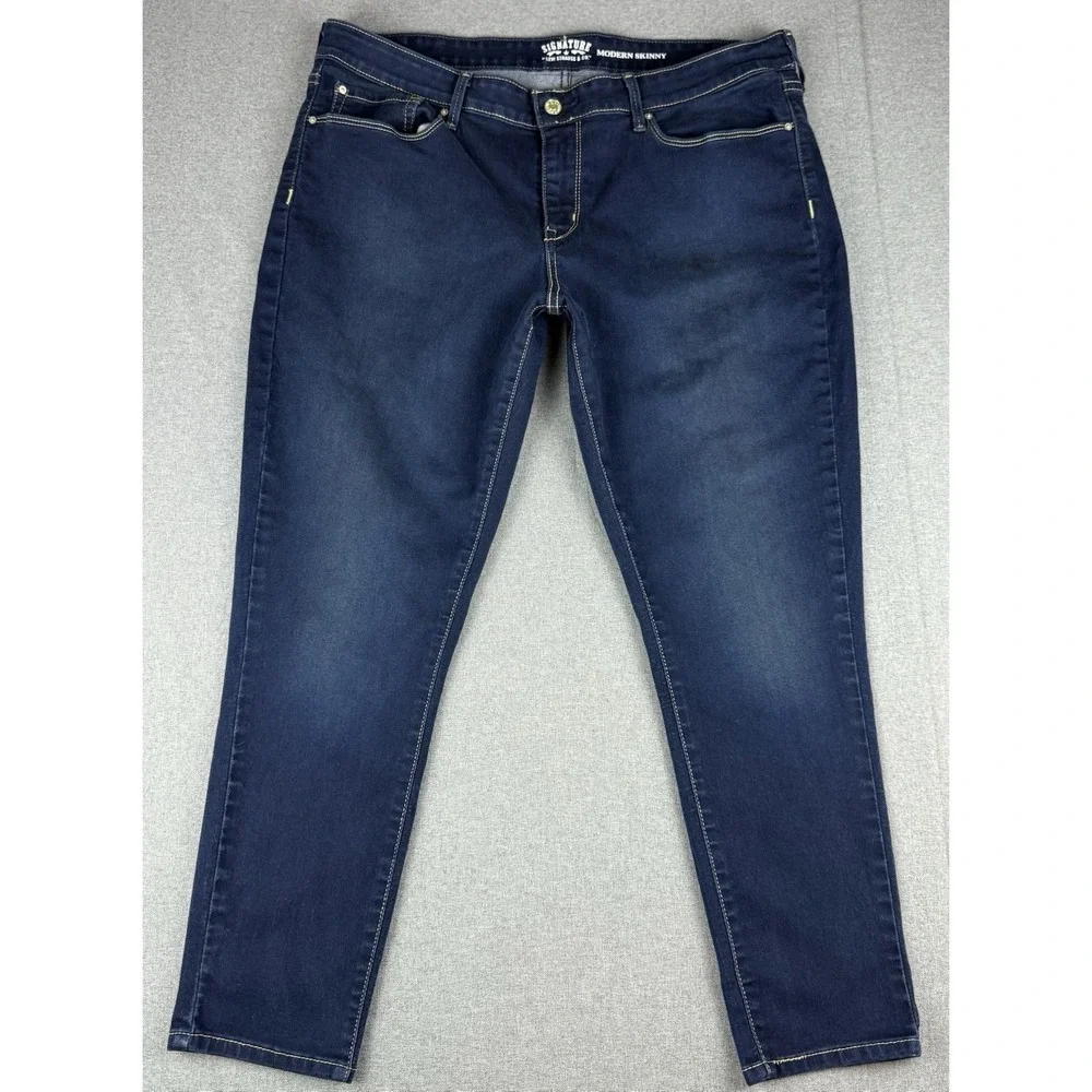 Levi Strauss Signature Modern Skinny Jeans Mens 38x30 Dark Wash Stretch